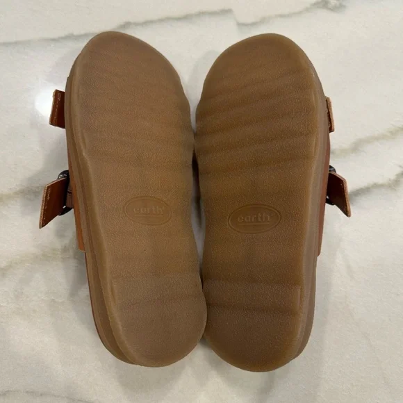Earth Lory Slide Sandals Size 8 Brown Leather Buckles - Picture 12 of 13